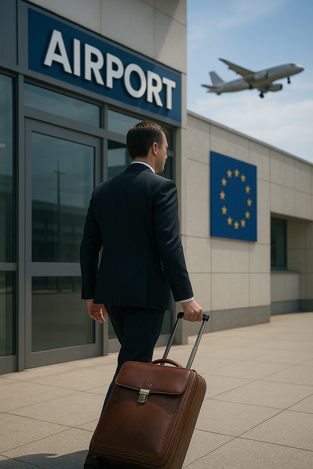 Man leaving EU airport